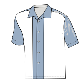 Moldes de confeccion para HOMBRES Camisas Camisa Bowling 9373